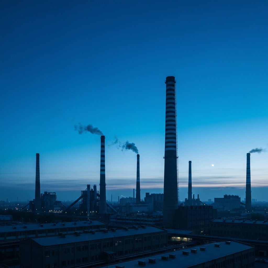 Industrial landscape at twilight